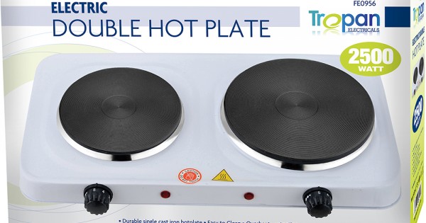 Buy Cookworks 2500W Table Top Double Hotplate Hob